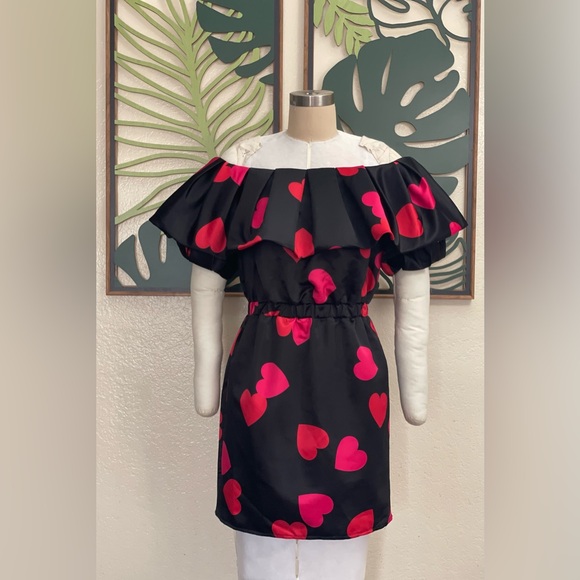 Flounce London puff sleeve Bardot satin mini dress - Picture 4 of 9